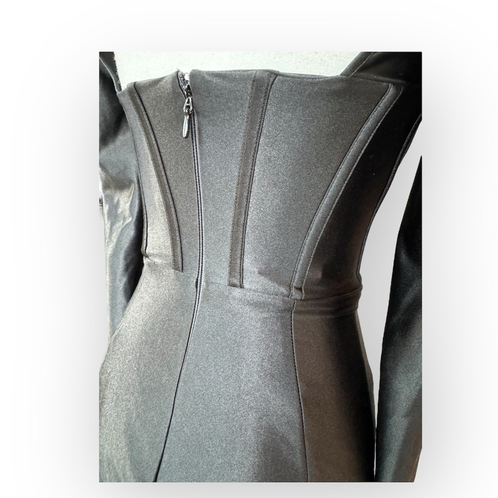House of CB GRAZIA BLACK DISCO SATIN CORSET DRESS - Picture 16 of 16